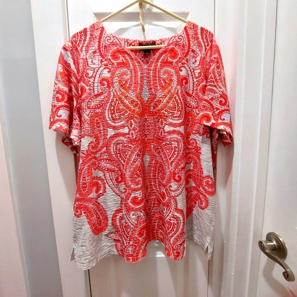 G collection top orange white Size 3x